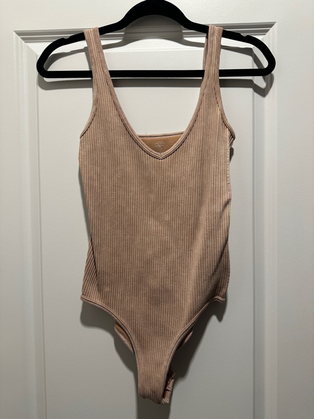 Ribbed Bodysuit in Nude
